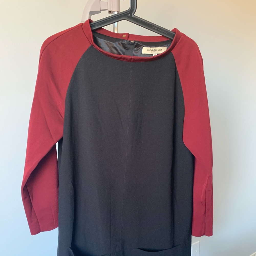 Black and burgundy dress